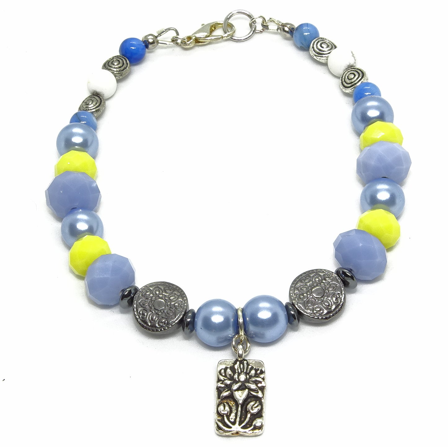 Blue Lotus Flower Bracelet
