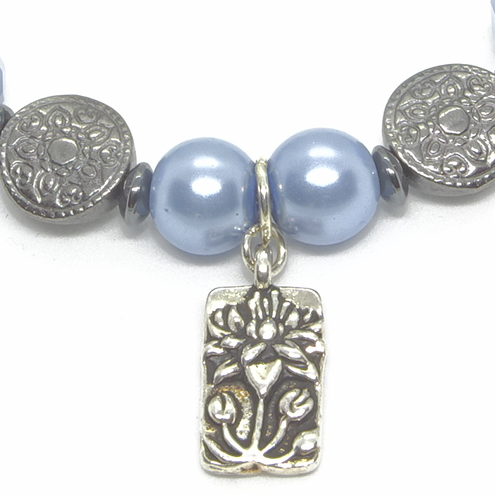Blue Lotus Flower Bracelet