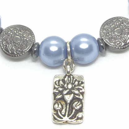Blue Lotus Flower Bracelet
