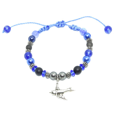 Adjustable Indigo Bunting Bracelet