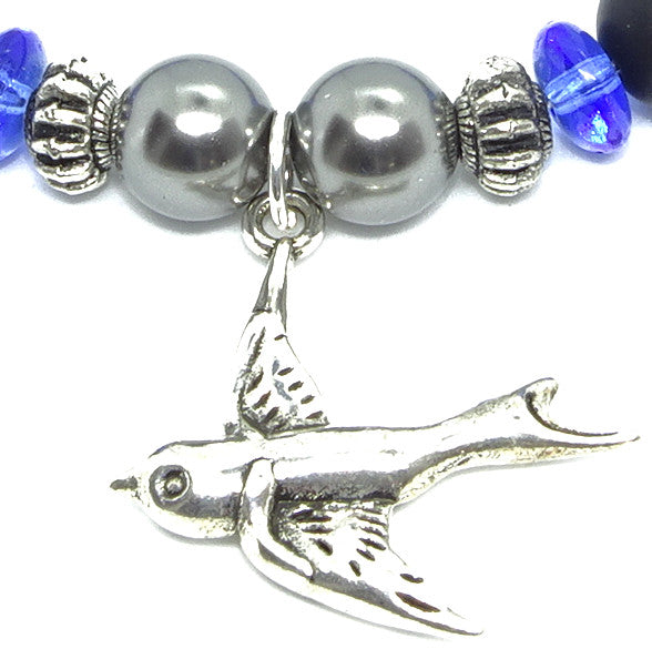 Adjustable Indigo Bunting Bracelet