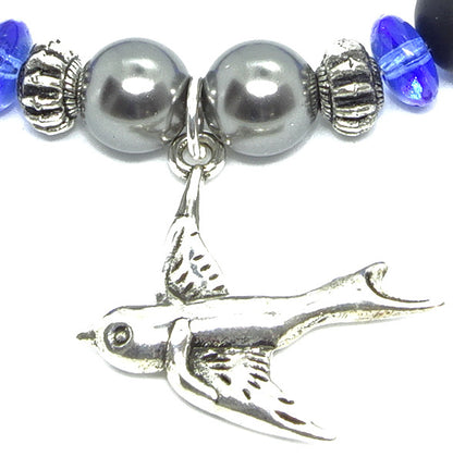 Adjustable Indigo Bunting Bracelet